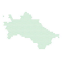 Map of the country of Turkmenistan  with green recycle logo icons texture on a white background