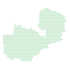 Map of the country of Zambia  with green recycle logo icons texture on a white background