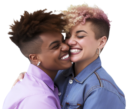 portrait of a happy female couple