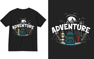 Adventure.Exotic retro vintage style summer holiday travel clothing t shirt vector graphics design illustration.slogan tees.tropical hawaii surfing palms palm tree surfer sport surfboard trees sea sun