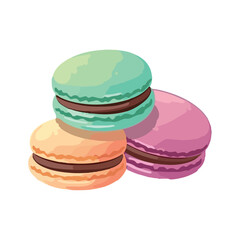 Multi colored macaroons stacked