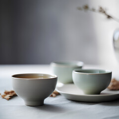 Obraz na płótnie Canvas Freshly brewed tea in cup on the table
