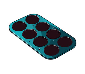 cupcake tray metal design icon