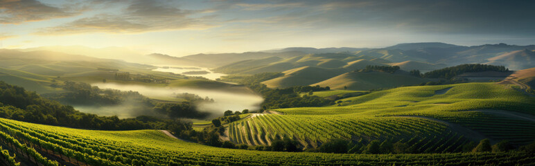 Naklejka premium Wineyard fields from above