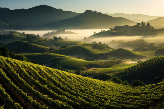Wineyard fields from above