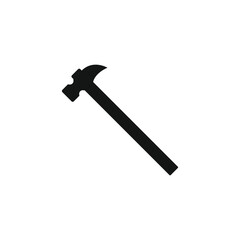 Hammer icon silhouette on white background