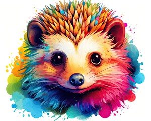 fluidity and unpredictability of watercolors by creating a dynamic and energetic Hedgehog print. bold brushstrokes and splashes of color to depict the Hedgehog movement and power