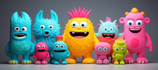 Fototapeta premium cute funny monster