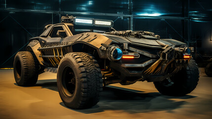 Fototapeta na wymiar Mad Max cyberpunk car