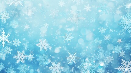 Blue Christmas snowflakes background, Generative ai