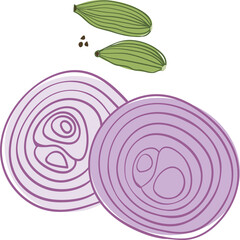 red onion slice with green cardamom .