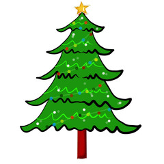 christmas tree isolated on white