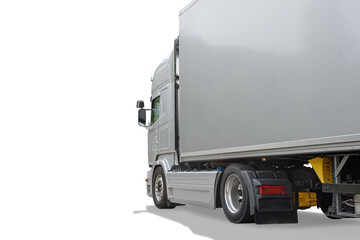 big delivery truck isolated on free PNG Background. cargo transport vehicle.