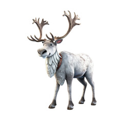 Naklejka na ściany i meble Isolated PNG cut out of a Christmas reindeer, Generative ai