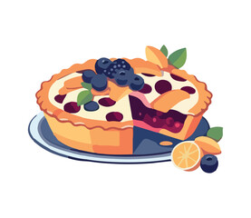 Sweet blueberry tart, fresh from the kitchen