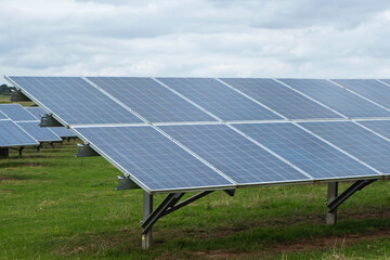 Solar panels installed on farmland in East Devon providing input to the UK national grid