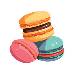 Gourmet macaroon cookies with cream filling