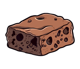 Gourmet chocolate dessert on white background