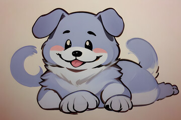 Obraz na płótnie Canvas dog sitting and smiling. Generative AI