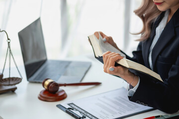 Law, Consultation, Agreement, Contract, Lawyers advice on litigation matters and sign contracts as lawyers to accept complaints for clients. Concept Attorney.