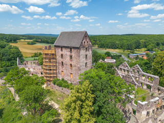 Fototapeta na wymiar The Gothic castle of Świna in Lower Silesia near Bolkow. Poland