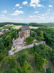Fototapeta na wymiar The Gothic castle of Świna in Lower Silesia near Bolkow. Poland