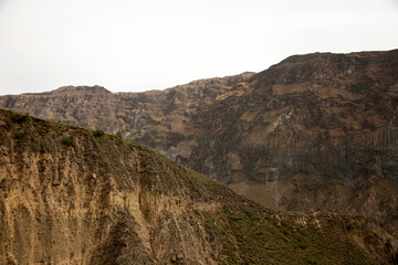 Hiking through the Colca Canyon following the route from Cabanaconde to the Oasis.