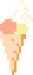Obraz premium ice cream cartoon icon in pixel style