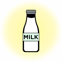 milk bottle logo vector illustration isolated on white background