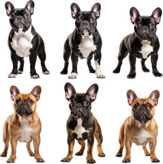 Group of French Bulldogs-Transparent-PNG-Generative AI