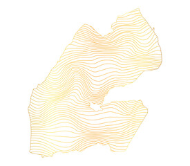 abstract map of Djibouti - vector illustration of striped gold colored map	