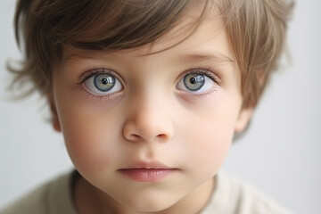 portrait of cute child with big eye. Generative Ai