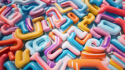 Fototapeta premium Colorful Air mattresses Abstract Background