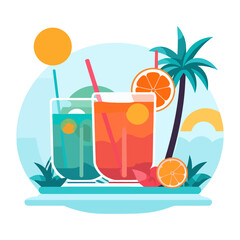 cocktail on the beach with cocktail