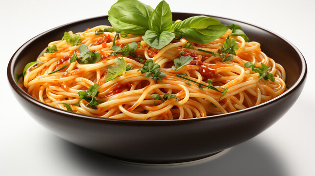Delicious plate of italian spaghetti pasta. Generative Ai