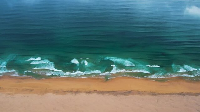 Aerial view of Radisandur coastline with sand, Westfjords, Iceland.
