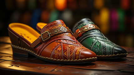 Moroccan Traditional slippers. Generative Ai
