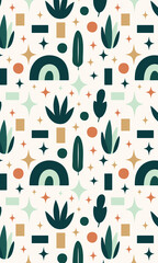 Flat floral handdraw pattern design