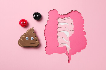 Concept of health care, stomach and intestinal problems
