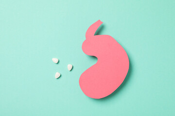 Concept of health care, stomach and intestinal problems