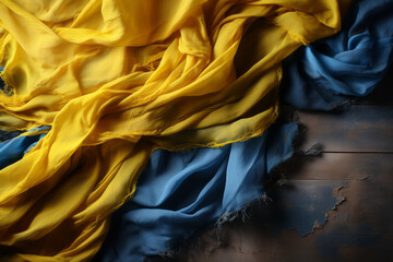 Independence day of Ukraine with Ukrainian flag. Generative AI