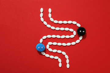 Concept of health care, stomach and intestinal problems