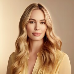 Fototapeta premium Gorgeous blond woman with amazing hair. Great for articles about beauty, hair fashion, salon, cosmetics, skin care, hair care, hair products, fashion, trends, grooming etc. 
