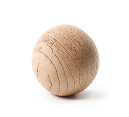 Wooden Ball Isolated on White Background