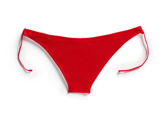 Isolated Red Women's Panties on White Background