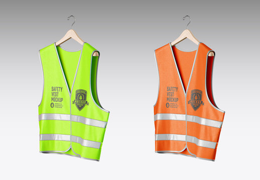 Safety Vest with Hanger Mockup 