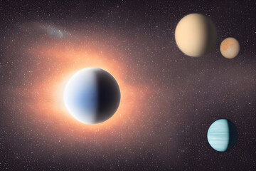 Brilliant and beautiful universe and planets Generative AI