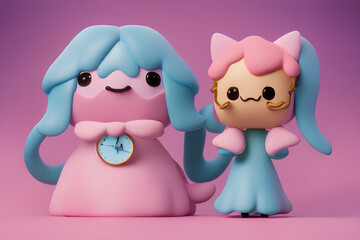 Obraz premium Cute Alice in Wonderland