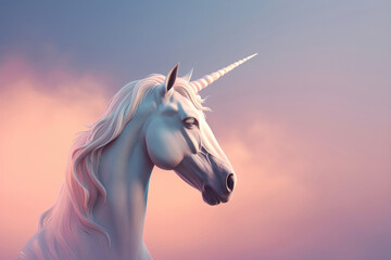 Naklejka na ściany i meble Unicorn in the sky. AI generated