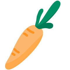 cute orange carrot cartoon icon